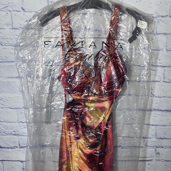 Faviana Couture -Lilies Floral Prom/Formal Open-back Beaded Bust Maxi Dress - Picture 11 of 14